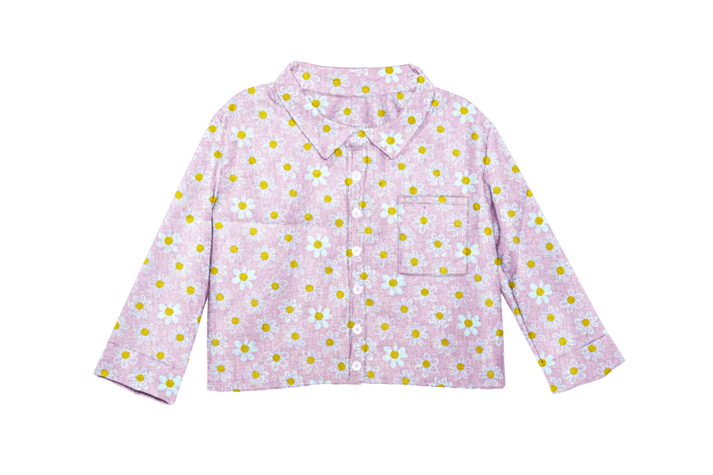 Camisa de manga comprida - Flores Rosa